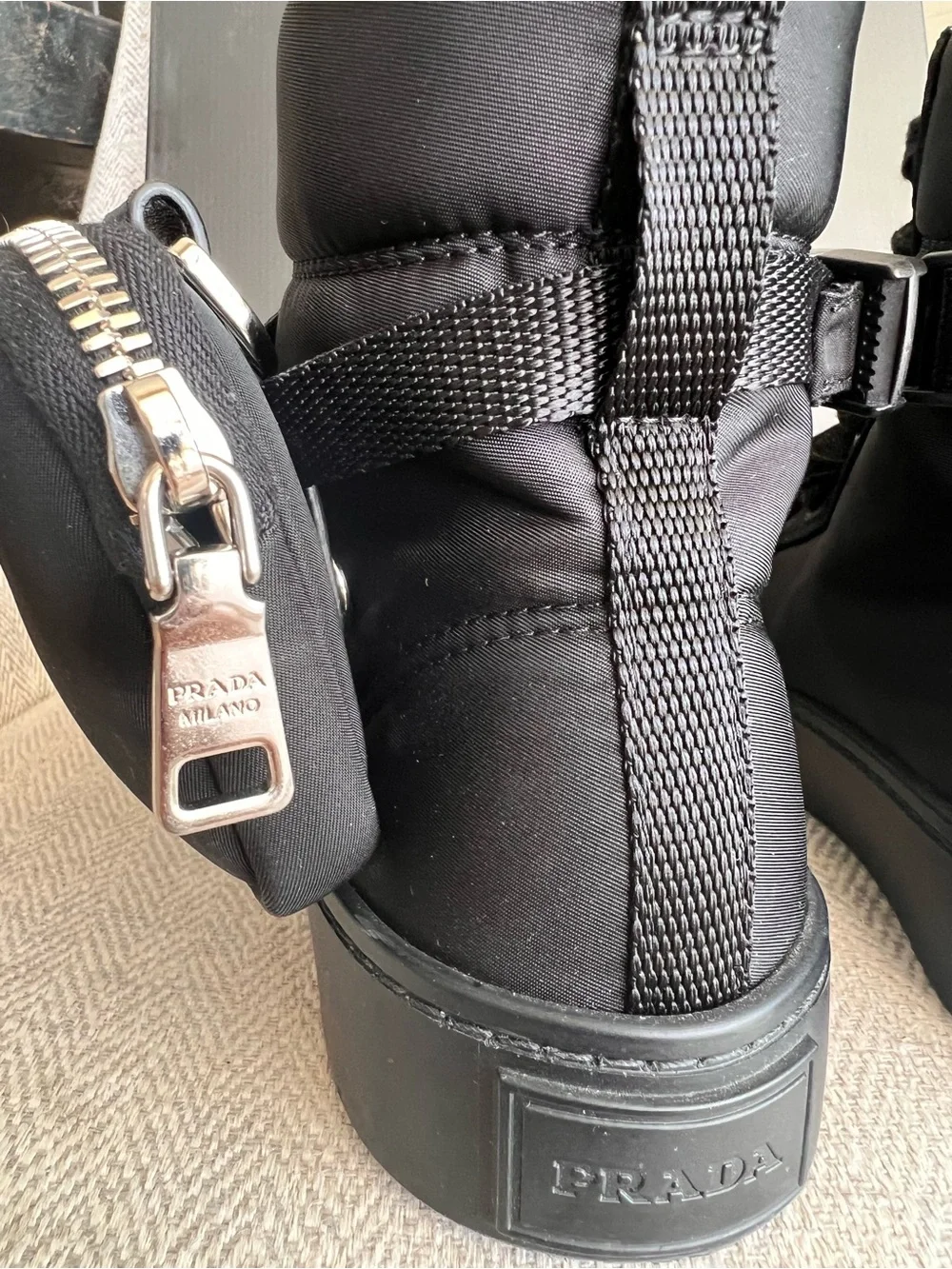 PRADA | Wheel Re-Nylon High-Top Sneakers